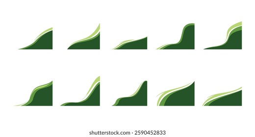 Green Wave Corner Set Illustration