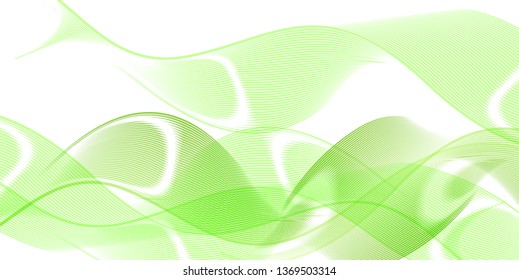 Green wave curve background