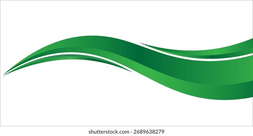 curva de onda verde, forma de esquina de onda verde para el elemento, gráfico verde de la cinta de rayas, verde rayado.