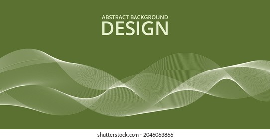 Green wave flowing lines background, Elegant vector design