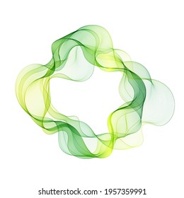 Green wave in the form of a circle. Design element