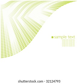 Green wave grid background