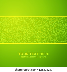 Green wave horizontal ornamental background. Vector illustration for your spring fashion design. Easy to edit and change color. Symbolizes growth, a stream and development.
