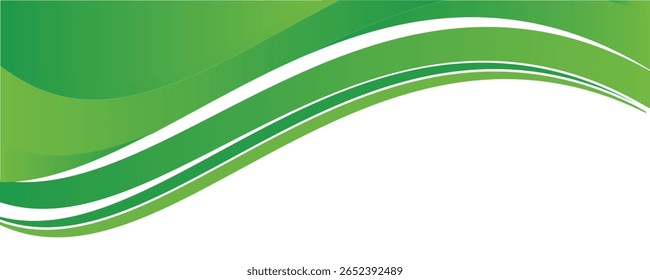 Fondo de ilustración de onda verde sobre fondo claro. Vector