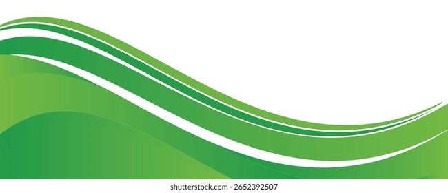Fondo de ilustración de onda verde sobre fondo claro. Vector