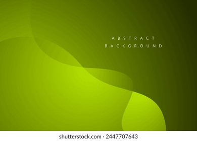 Green wave layer overlap color abstract background. Vector illustration	