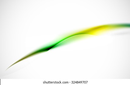 Green wave line in light space. Abstract background for your message