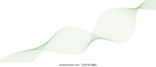 linhas de onda verde no plano de fundo branco
