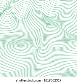 Green Wave Lines Pattern Abstract Background. Vector
