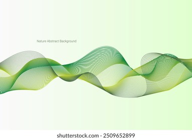Green Wave Lines Pattern Abstract Background. Vector Illustration. Wallpaper. Banner