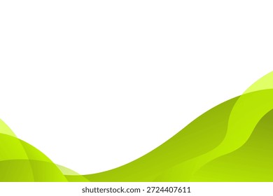 Green wave modern background with white space for text and message. template design. vector illustration	