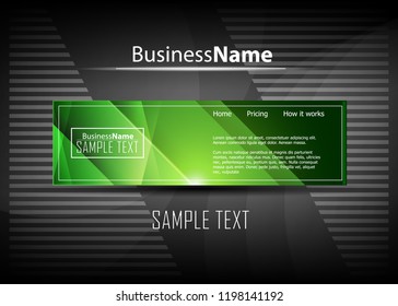 Green wave Modern line art cover design with green wave polygon background. Green wave polygon on dark background. Abstract line art design. Abstract design polygonal background, green illustration.