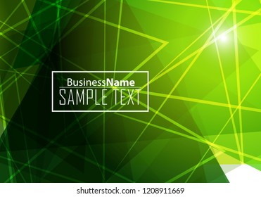 Green wave Modern line art cover design with green wave polygon background. Green wave polygon on dark background. Abstract line art design. Abstract design polygonal background, green illustration.