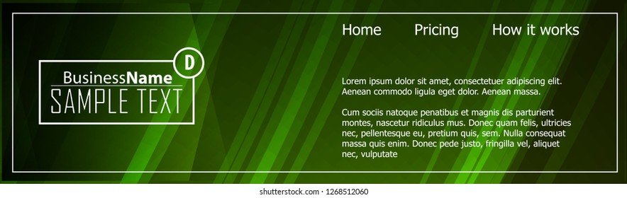 Green wave Modern line art cover design with green wave polygon background. Green wave polygon on dark background. Abstract line art design. Abstract design polygonal background, green illustration.