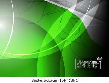 Green wave Modern line art cover design with green wave polygon background. Green wave polygon on dark background. Abstract line art design. Abstract design polygonal background, green illustration.