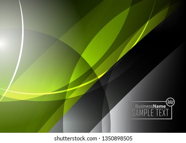 Green wave Modern line art cover design with green wave polygon background. Green wave polygon on dark background. Abstract line art design. Abstract design polygonal background, green illustration.