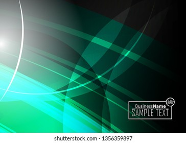 Green wave Modern line art cover design with green wave polygon background. Green wave polygon on dark background. Abstract line art design. Abstract design polygonal background, green illustration.