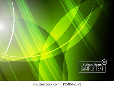 Green wave Modern line art cover design with green wave polygon background. Green wave polygon on dark background. Abstract line art design. Abstract design polygonal background, green illustration.
