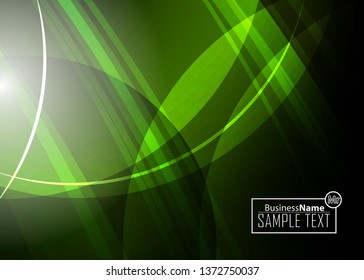 Green wave Modern line art cover design with green wave polygon background. Green wave polygon on dark background. Abstract line art design. Abstract design polygonal background, green illustration.