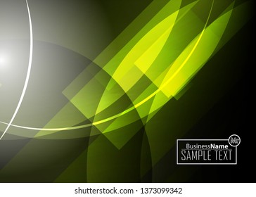 Green wave Modern line art cover design with green wave polygon background. Green wave polygon on dark background. Abstract line art design. Abstract design polygonal background, green illustration.