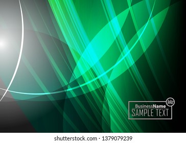 Green wave Modern line art cover design with green wave polygon background. Green wave polygon on dark background. Abstract line art design. Abstract design polygonal background, green illustration.