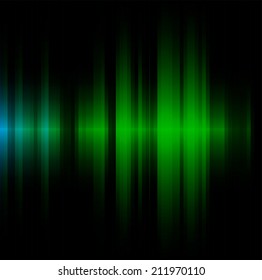 Green wave on black background