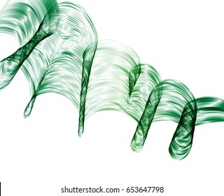 green wave on white background. Abstract illustration