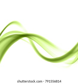 Green wave over white background Abstract wave background of Technology and design