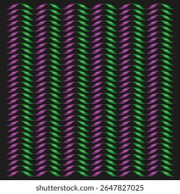 Motif d'onde verte. Chevron en zigzag. Image vectorielle de bande coulante. Conception de mouvement rythmique.