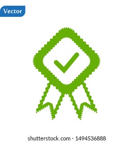 Green wave quality square rounded on white background. illustration eps 10