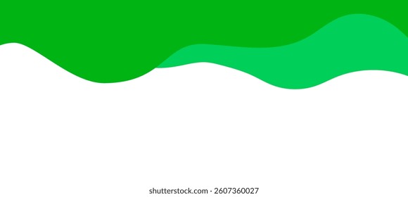 Green wave separator, header, modern divider shape vector illustration	