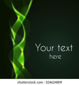 Green wave smoke vector astract color composition