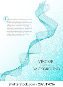 Green wave trendy background / template, colorful tape / ribbon with glowing polygons, water effect