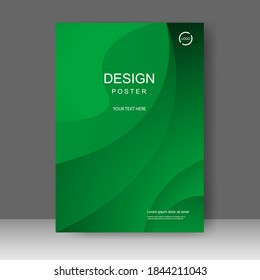 Green Wave Vector business brochure template. Banner Design, Poster in A4 size. Simple Flyer promotion. magazine. Vector illustration
