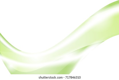 Green wave vector design white Background