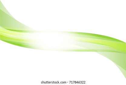 Green wave vector design white Background