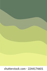 green wave vector illustration. abstract painting design for wall decoration