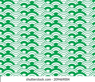 Green wave vector seamless patterns. Endless texture can be used for wallpaper, pattern fills, web page background,surface textures. 