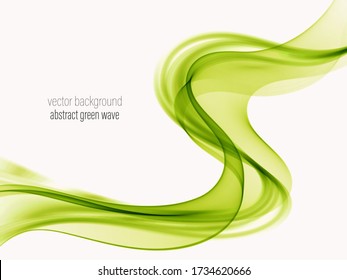 
Green wave wavy stream. Abstract wave vector background.
