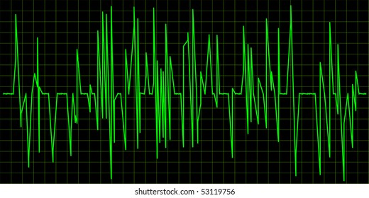 Green Waveform on a dark  background.