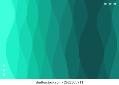  Green Waves Abstract Background Vector Illustration