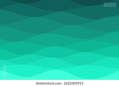 Green Waves Abstract Background Vector Illustration
