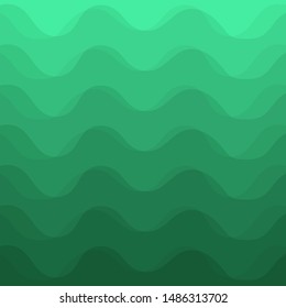 Green Waves Background Overlapping Vector Art for Cover, Banner, Poster Design