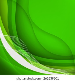 Green waves Background. Vector Illustration. Clip-art