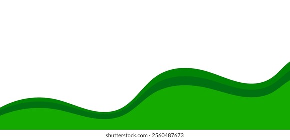 Green waves footer separator, modern divider shape vector illustration