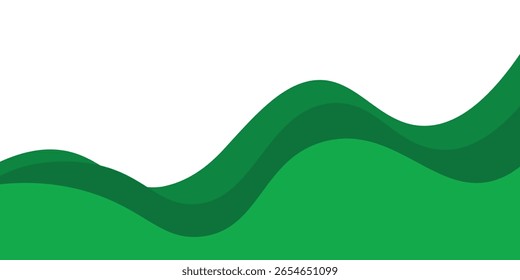 Separador del pie de página de las ondas verdes, Ilustración vectorial moderna de la forma del divisor
