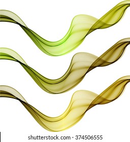 Green waves isolated on white background