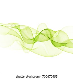 Green waves isolated on white background
