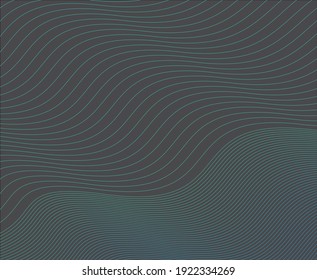 Green waves lines on dark gray background