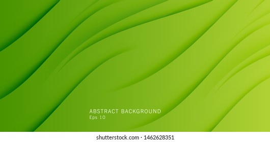 Green waves on green backdrop abstract fresh background